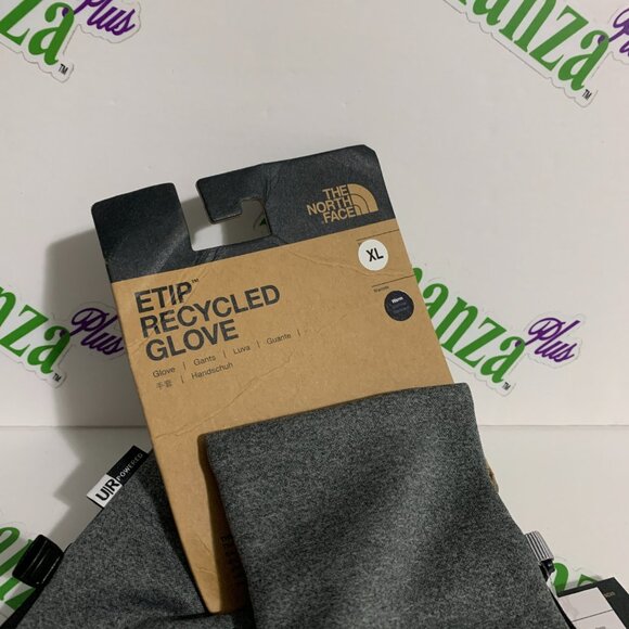 The North Face Gloves Etip Recycled Gripper Dot Gray Black Mens Womens XL - Picture 2 of 7